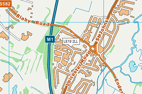 LE19 2LL map - OS VectorMap District (Ordnance Survey)