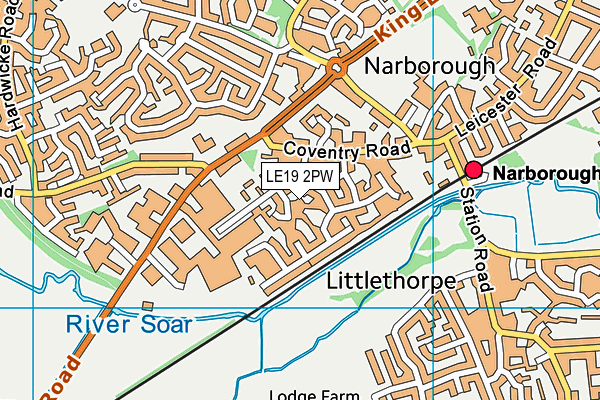 LE19 2PW map - OS VectorMap District (Ordnance Survey)