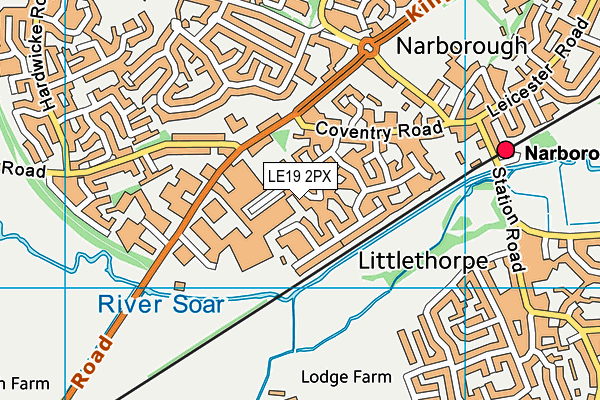 LE19 2PX map - OS VectorMap District (Ordnance Survey)