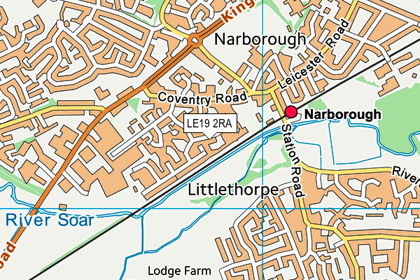 LE19 2RA map - OS VectorMap District (Ordnance Survey)