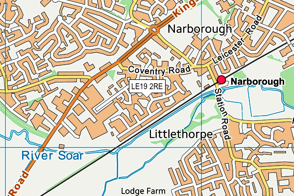 LE19 2RE map - OS VectorMap District (Ordnance Survey)