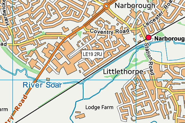 LE19 2RJ map - OS VectorMap District (Ordnance Survey)