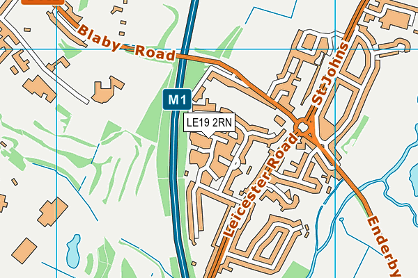LE19 2RN map - OS VectorMap District (Ordnance Survey)