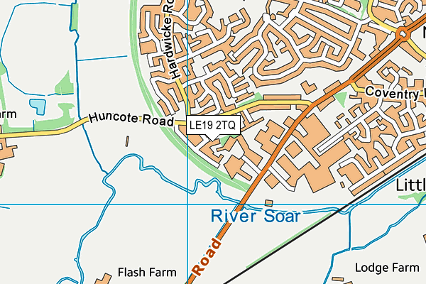 LE19 2TQ map - OS VectorMap District (Ordnance Survey)