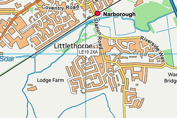 LE19 2XA map - OS VectorMap District (Ordnance Survey)