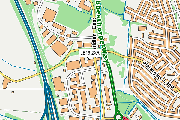 LE19 2XR map - OS VectorMap District (Ordnance Survey)
