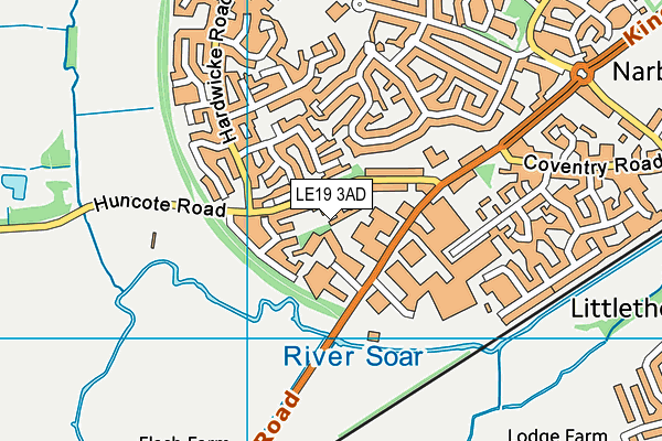 LE19 3AD map - OS VectorMap District (Ordnance Survey)