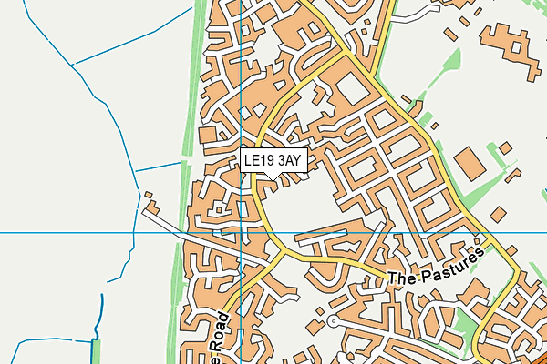 LE19 3AY map - OS VectorMap District (Ordnance Survey)