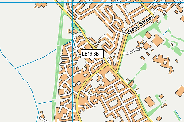 LE19 3BT map - OS VectorMap District (Ordnance Survey)