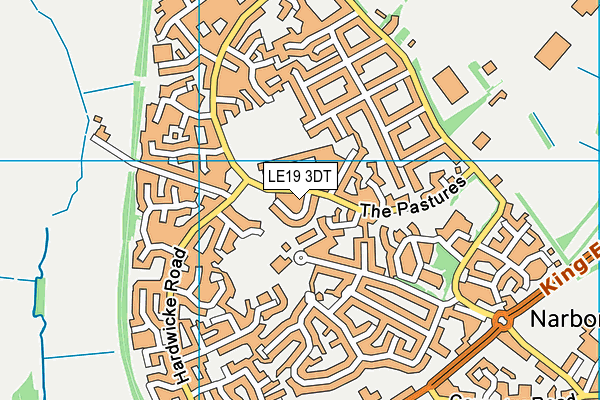 LE19 3DT map - OS VectorMap District (Ordnance Survey)