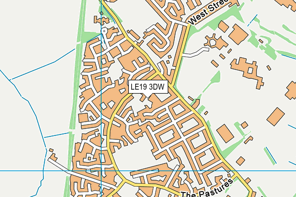 LE19 3DW map - OS VectorMap District (Ordnance Survey)