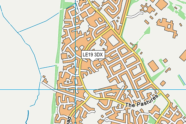 LE19 3DX map - OS VectorMap District (Ordnance Survey)