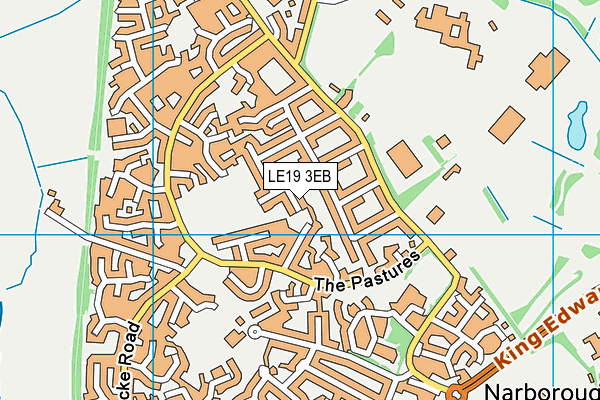 LE19 3EB map - OS VectorMap District (Ordnance Survey)