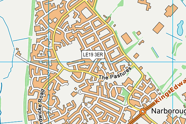 LE19 3ER map - OS VectorMap District (Ordnance Survey)