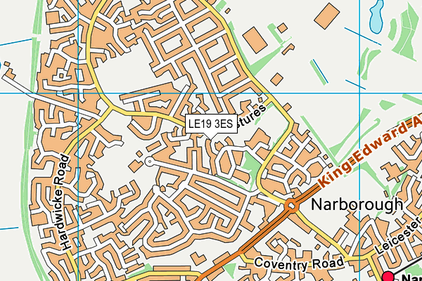 LE19 3ES map - OS VectorMap District (Ordnance Survey)