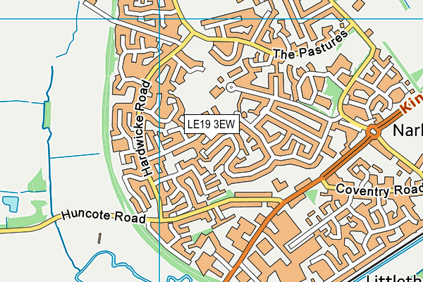 LE19 3EW map - OS VectorMap District (Ordnance Survey)