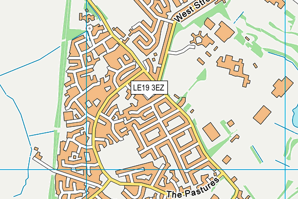 LE19 3EZ map - OS VectorMap District (Ordnance Survey)