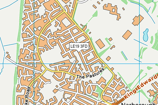 LE19 3FD map - OS VectorMap District (Ordnance Survey)