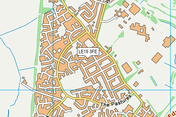 LE19 3FE map - OS VectorMap District (Ordnance Survey)