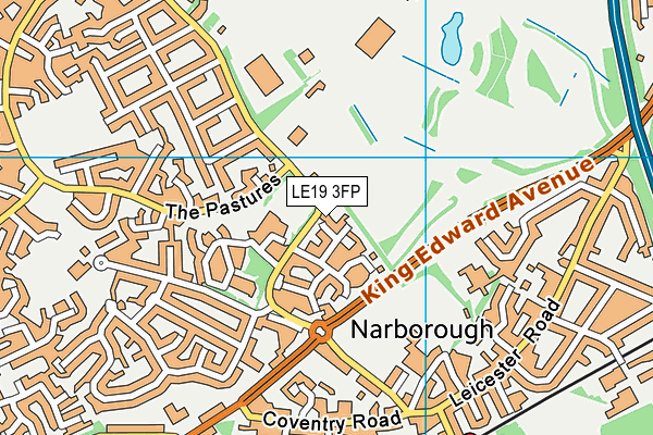 LE19 3FP map - OS VectorMap District (Ordnance Survey)