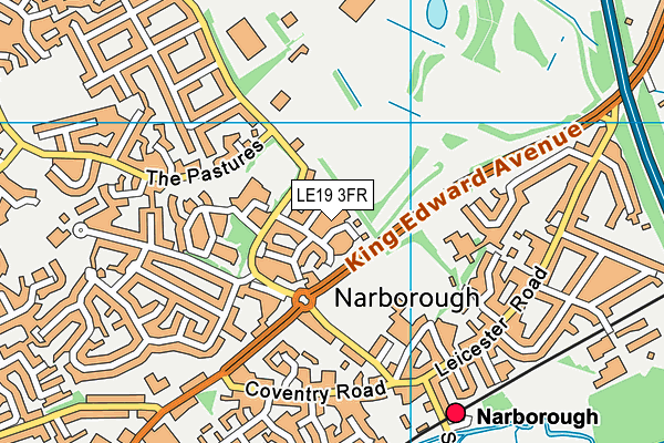LE19 3FR map - OS VectorMap District (Ordnance Survey)