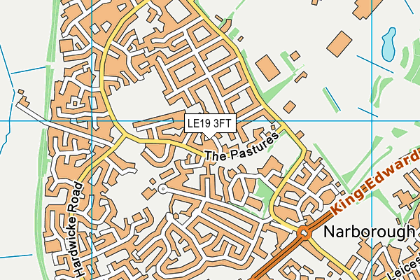 LE19 3FT map - OS VectorMap District (Ordnance Survey)