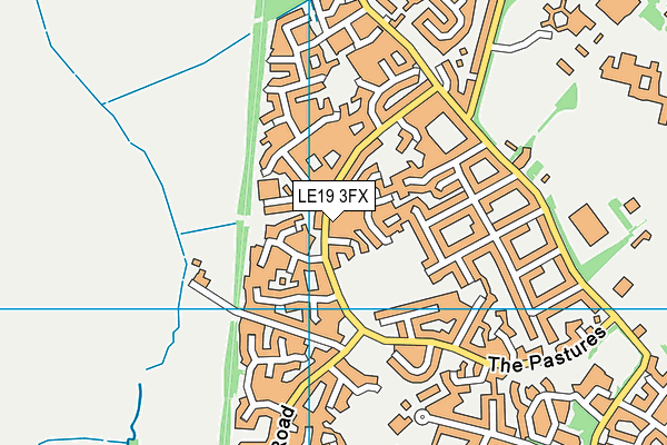 LE19 3FX map - OS VectorMap District (Ordnance Survey)