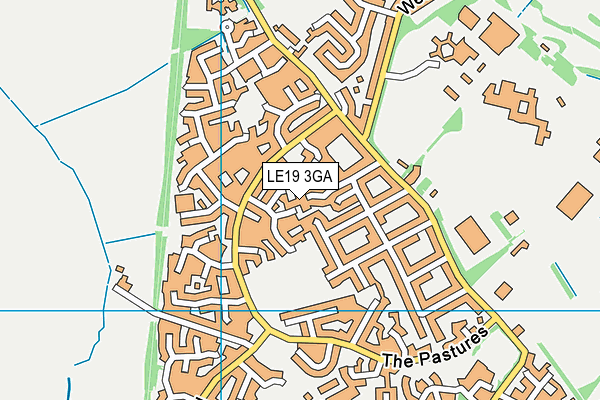 LE19 3GA map - OS VectorMap District (Ordnance Survey)