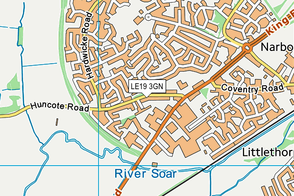 LE19 3GN map - OS VectorMap District (Ordnance Survey)