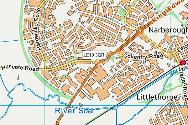 LE19 3GR map - OS VectorMap District (Ordnance Survey)