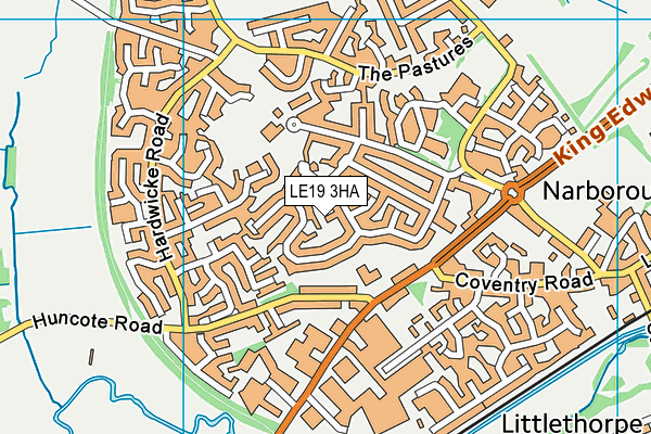 LE19 3HA map - OS VectorMap District (Ordnance Survey)