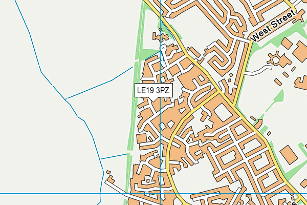 LE19 3PZ map - OS VectorMap District (Ordnance Survey)