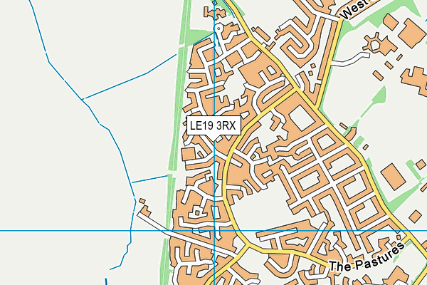 LE19 3RX map - OS VectorMap District (Ordnance Survey)