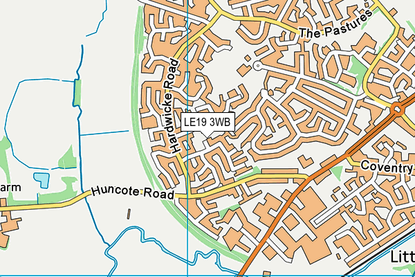 LE19 3WB map - OS VectorMap District (Ordnance Survey)