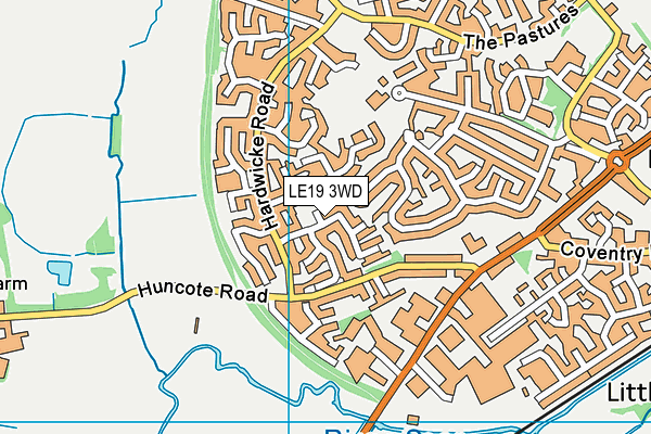 LE19 3WD map - OS VectorMap District (Ordnance Survey)