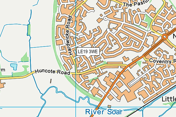 LE19 3WE map - OS VectorMap District (Ordnance Survey)