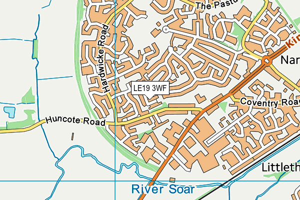 LE19 3WF map - OS VectorMap District (Ordnance Survey)