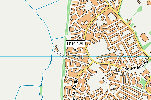 LE19 3WL map - OS VectorMap District (Ordnance Survey)
