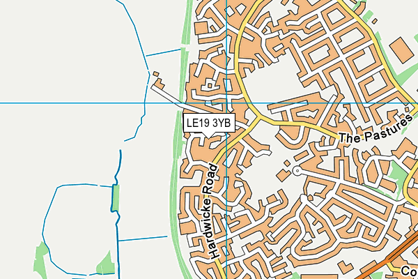 LE19 3YB map - OS VectorMap District (Ordnance Survey)