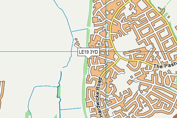 LE19 3YD map - OS VectorMap District (Ordnance Survey)