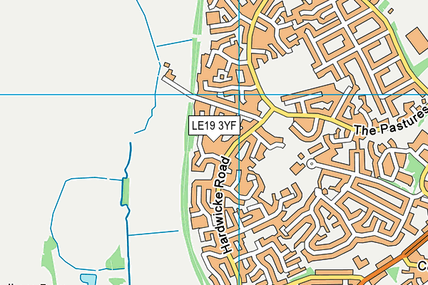 LE19 3YF map - OS VectorMap District (Ordnance Survey)