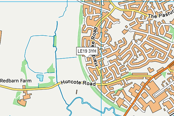 LE19 3YH map - OS VectorMap District (Ordnance Survey)