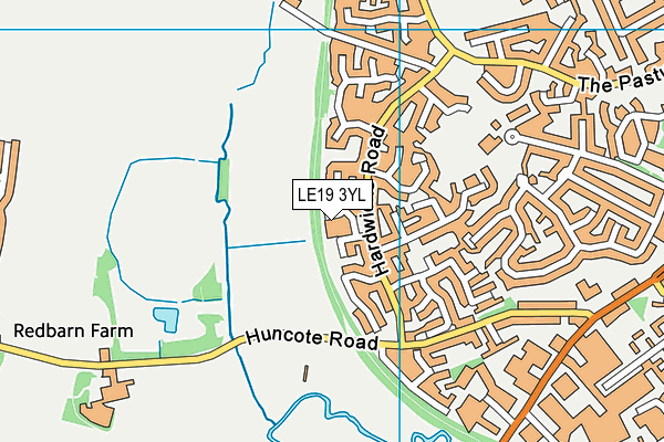 LE19 3YL map - OS VectorMap District (Ordnance Survey)