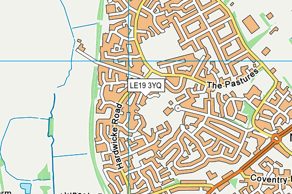 LE19 3YQ map - OS VectorMap District (Ordnance Survey)