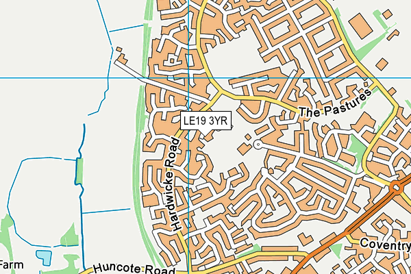 LE19 3YR map - OS VectorMap District (Ordnance Survey)