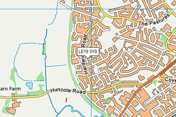 LE19 3YS map - OS VectorMap District (Ordnance Survey)