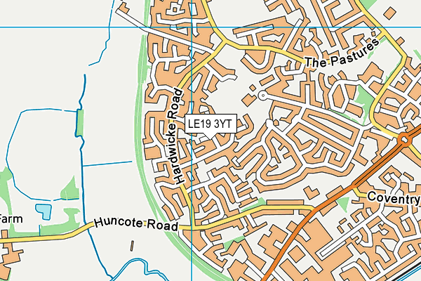 LE19 3YT map - OS VectorMap District (Ordnance Survey)