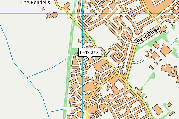 LE19 3YX map - OS VectorMap District (Ordnance Survey)