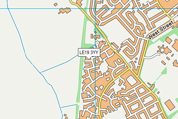 LE19 3YY map - OS VectorMap District (Ordnance Survey)