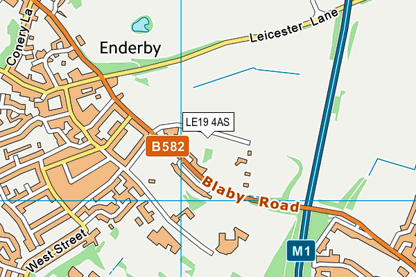 LE19 4AS map - OS VectorMap District (Ordnance Survey)